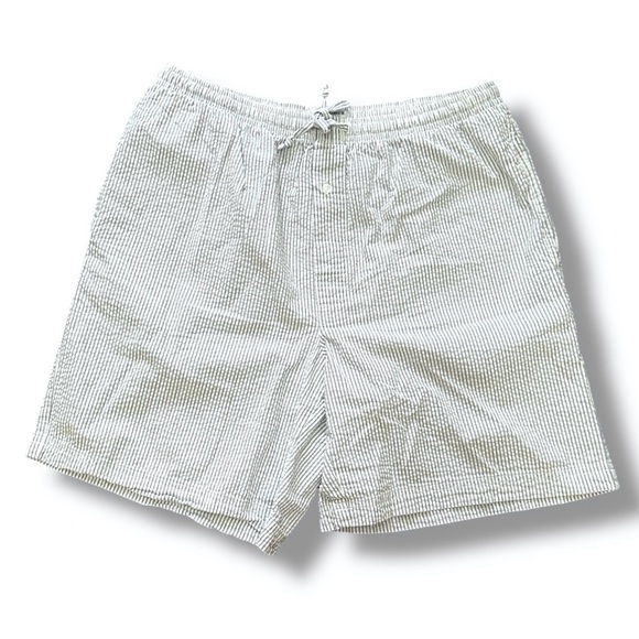 Saddlebred Blue & White Striped Seersucker Pajama Shorts Men’s Size Large Preppy - Picture 1 of 15